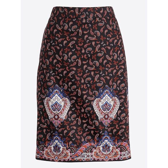 J. Crew Printed pencil skirt in sateen dot Size 2 Paisley‎ Red Currant Gray - Picture 1 of 6